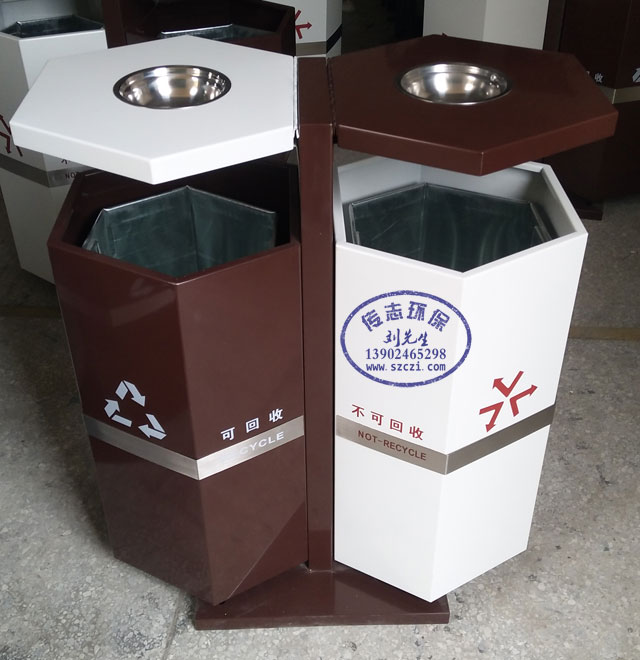 創(chuàng)意物業(yè)環(huán)保分類烤漆垃圾桶
